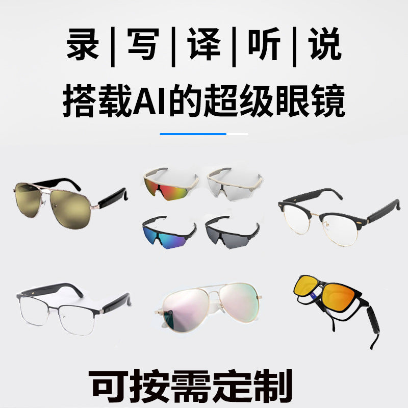 Wireless ai translation glasses: multifunctional, cutting-edge tech for calls, music, and smart features. real-time simultaneous interpretation in 144 languages
