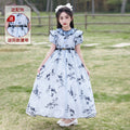 Hot-selling girls' floral princess dress - chiffon summer dress,  new sweet girl style, long beach dress