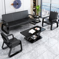 Office sofa and coffee table set - modern minimalist reception sofa for business meetings - 3-seater office sofa