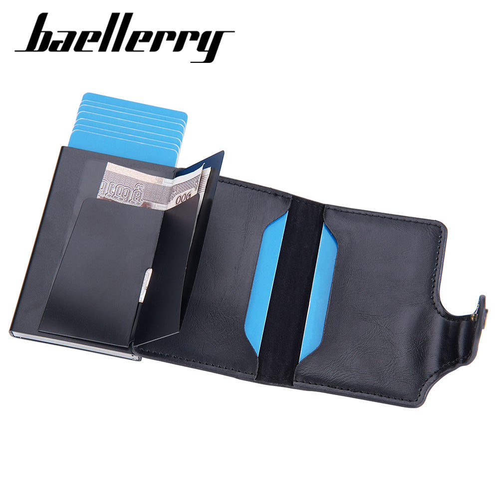 Baellerry's new men's card bag Cross-border RFID anti-magnetic side push card sleeve Aluminum box buckle card bag batch