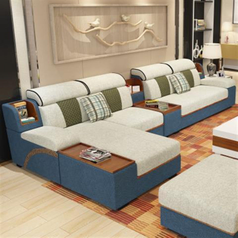 Ready-to-assemble fabric sofa set for living room, suitable for both winter and summer, modern minimalist style, available in various sizes for small to large apartments