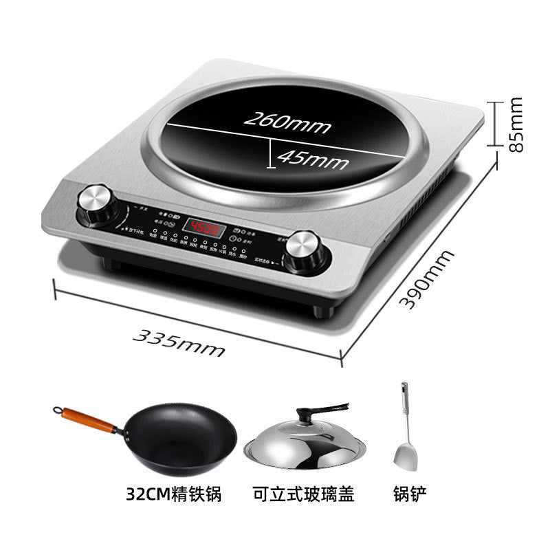 Multifunctional concave induction cooker suit with pot for home commercial fully automatic 4500 watt high power stir-fry cooking pot