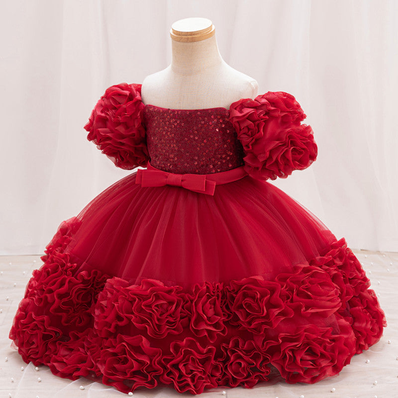 Girls' formal dresses princess dress baby dresses gowns children's tulip sequin hostess piano performance costume