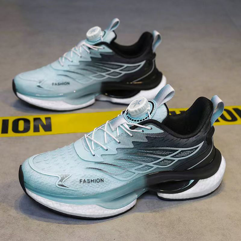 Men's youth sports shoes 2025 new winter collection: knob-lock running shoes, shock-absorbing casual shoes, breathable men's footwear