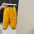 Autumn/winter girls' trendy fleece-lined thickened cotton pants, korean style warm outerwear casual trousers for baby girls, children's clothing