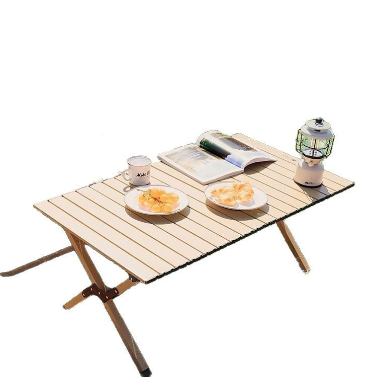 Camping table outdoor multi-functional foldable camping table and chair suit stall table portable plaid camping chair no