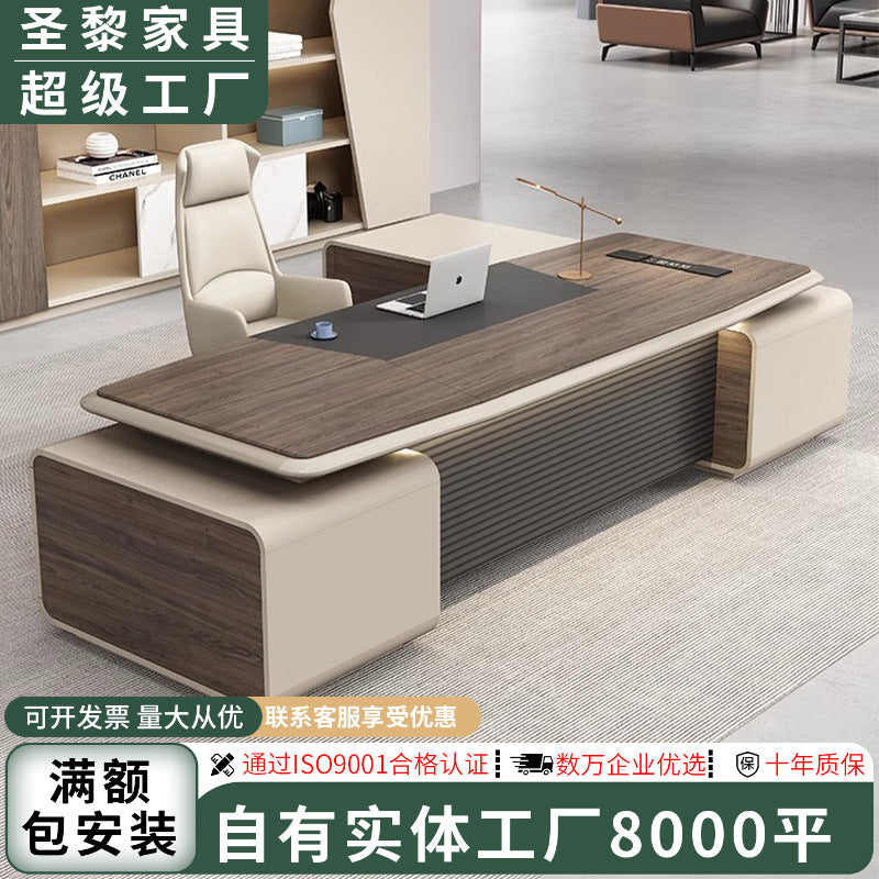 Luxury executive office desk and chair set - modern minimalist manager/ceo desk - painted finish - executive office furniture