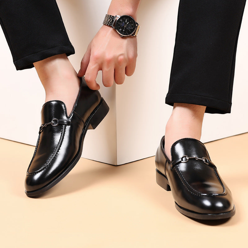 2025plus sizemale leather shoes men's new business formal casual shoes men's british k-style pointed toe plus size shoes