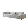 Wabi-sabi style linen three-person fabric sofa small apartment living room b&b tofu block classy cotton and linen cream style removable and washable