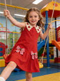 cross-border pastoral style girls' cute strawberry collar bow princess dress - exclusively for cross-border e-commerce