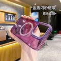 Lens holder suitable for iphone apple 17 mobile phone case transparent glitter magnetic 15/16pro anti-fall protective case