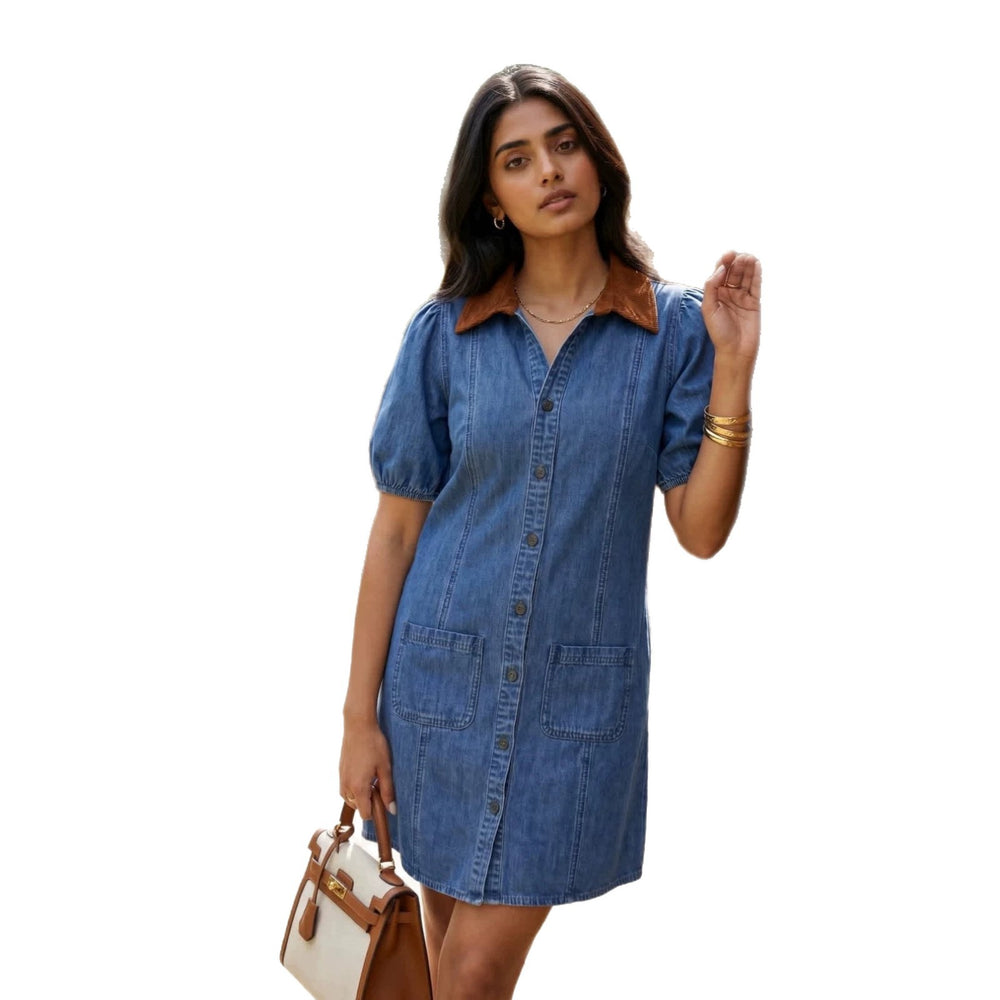 cross-border  fashion: european and american summer new arrivals - trendy, loose-fit, casual, and unique denim dresses