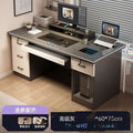 Modern home computer desk with lock, office desk, simple executive desk, office staff desk, student desk, wooden desk