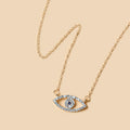Diamond-encrusted devil's eye necklace wholesale european and american popular nicheaccessible luxury jewelry women's clavicle chain simple eye pendant