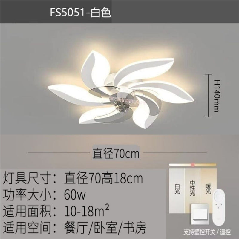 New master bedroom fan light with oscillating fan, restaurant fan light, smart voice-controlled bedroom ceiling fan light