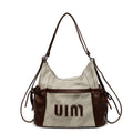 Casual retro large capacity tote bag women's 2025 new single/double shoulder backpack trendy versatile crossbody commuter bag