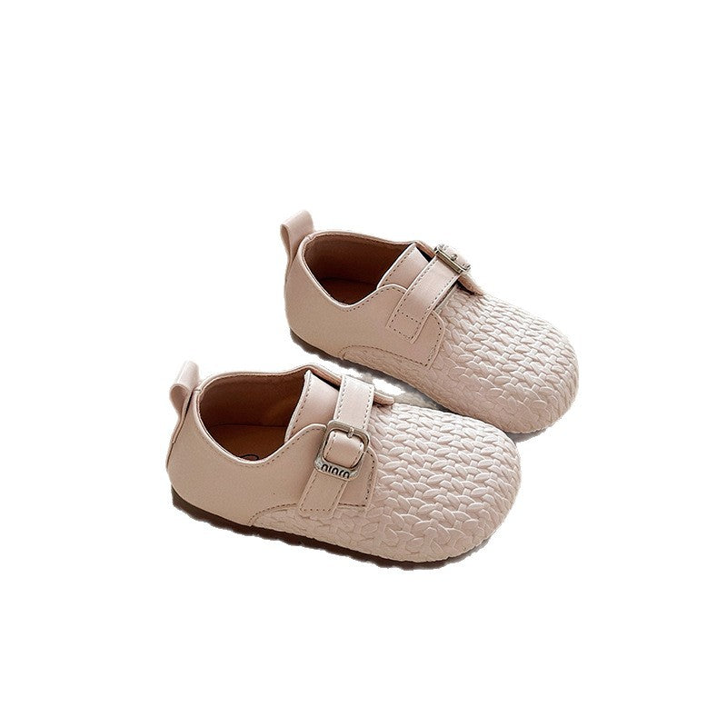 ins French small leather shoes 2025 spring and autumn new Korean version of girls woven princess shoes soft sole Mary Jane single shoes