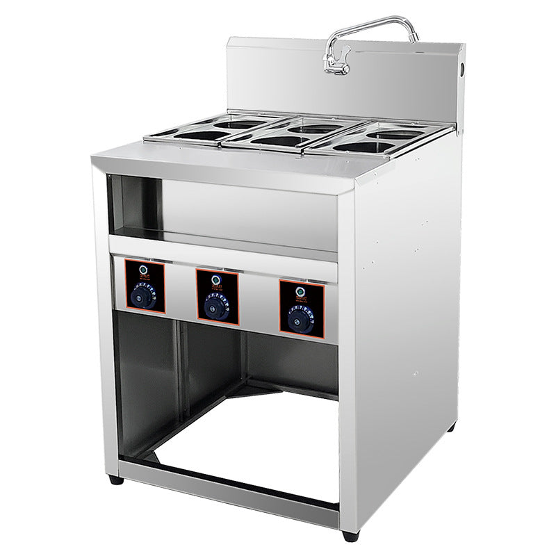 Commercial vertical stainless steel electric hot pot multi-function desktop soup stove with powder fence porous hot noodle pot canteen noodle stove