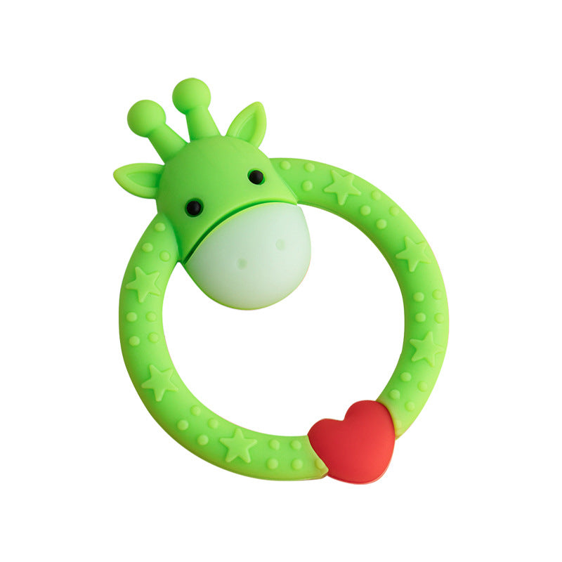 Deer ring bite glue baby full silicone toothpaste cartoon shape cute ring deer toothpaste baby molar stick