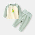 Babylon baby cotton printed snap-shoulder two-piece set: kids' autumn/winter jacquard thermal underwear with high-waisted pants