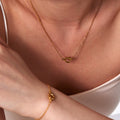 European and american fashion ins minimalist 18k gold plated knotted necklace titanium steel short rope cross pendant four-piece jewelry set