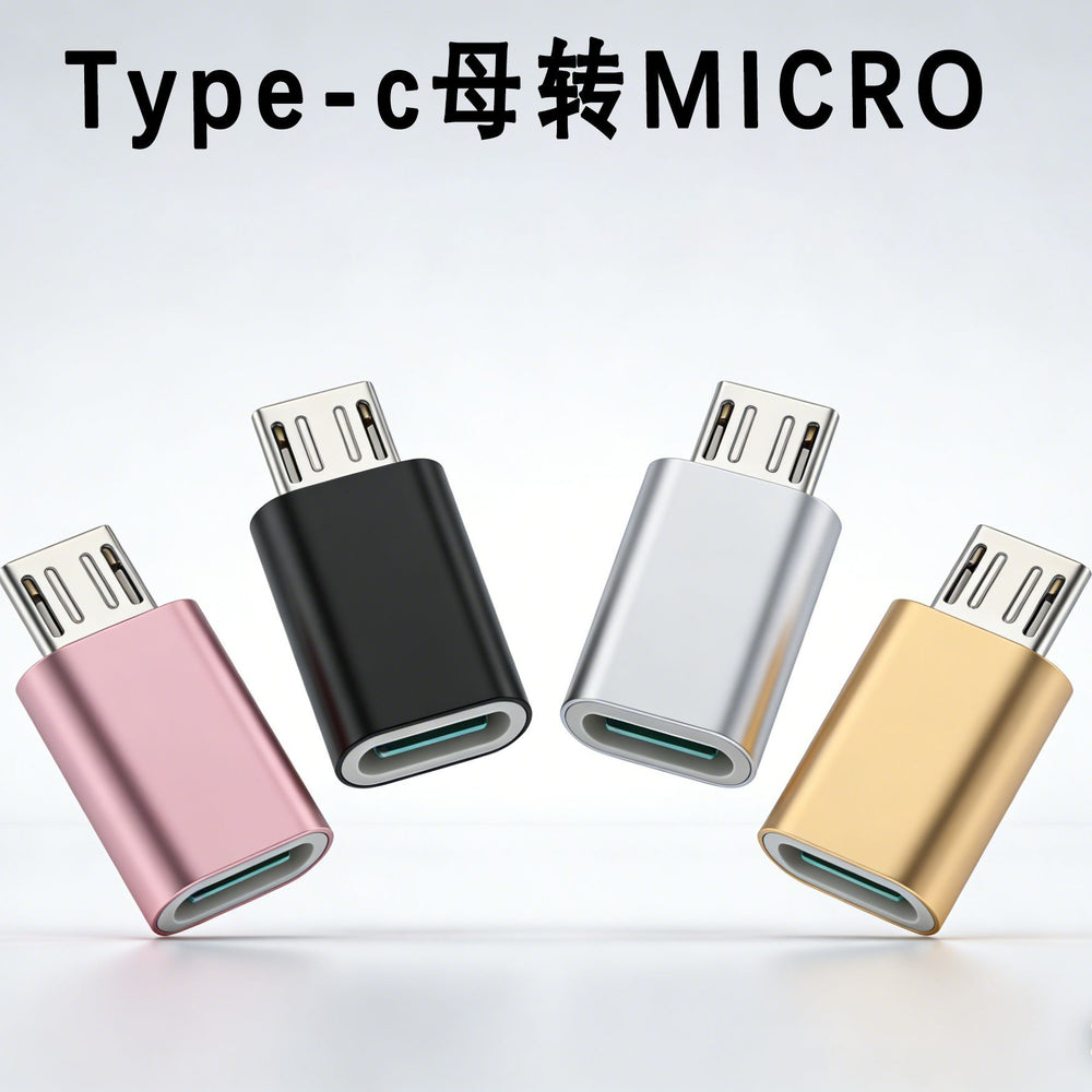 Type-c female to micro usb adapter for phone charging and data transfer, v8 converter with tpc interface, 5-pin android otg