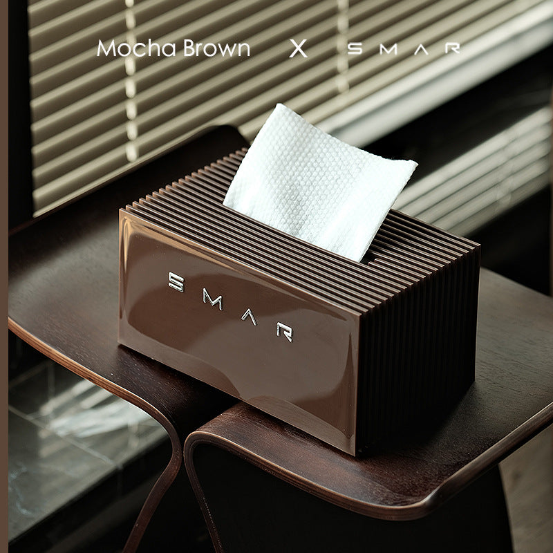 Minimalist Nordic style tissue box, high-end light luxury paper box in living room, creative desktop paper box for household coffee table ornament