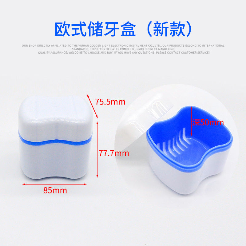 Dental denture box European tooth box Split type with mesh tooth storage box, retainer box Braces box, full denture box