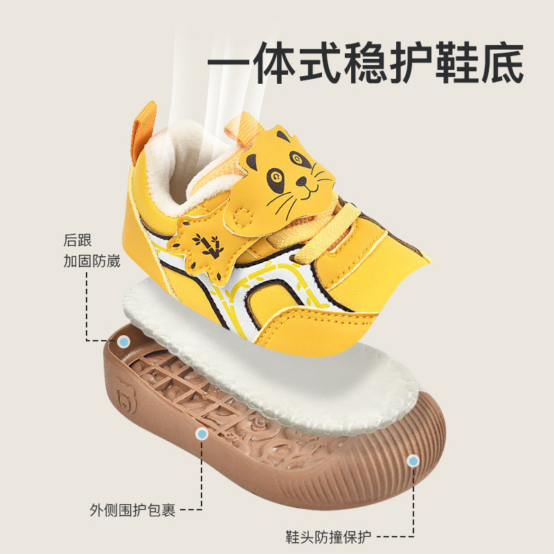 Toddler shoes for baby boys 0-1-3 years old, autumn/winter infant and toddler shoes, girls' shoes, soft sole functional fleece-lined thickened cotton shoes