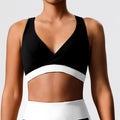 Eco-friendly fabric yoga tank top - crisscross back, color block design, built-in bra, perfect for yoga, running, casual wear, and fitness