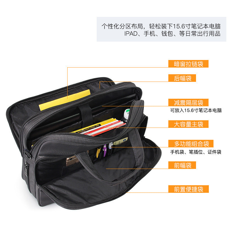 Conference bag waterproof oxford cloth briefcase textured multi-layer large capacity business office computer bag multi-layer briefcase