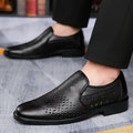 New arrival business hole cool leather shoes men's casual wedding groom british sandals summer breathable youth pointed toe men's shoes