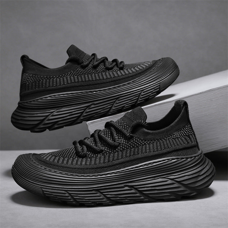 2026 spring men's casual shoes: new flyknit versatile casual minimalist breathable slip-on athletic mesh sneakers - trendy style