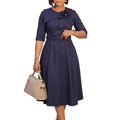D3377 cross-border african trade  summer new arrival: elegant and slim-fitting five-sleeve foreign trade dress