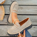 plus size loafers: new autumn  casual slip-on chunky sole women's flats - retro, versatile, and effortless style