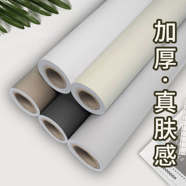 Wallpaper Self-adhesive Household Cabinet Sticker Cabinet Cabinet Door Film Wardrobe Desktop Wallpaper Self-adhesive White Furniture Renovation