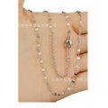 Stainless steel 18k silver plated flat cable lip bead chain necklace, suitable for bulk wholesale adjustable chains