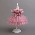 children's one-shoulder tulle princess dress - perfect for weddings, banquets, piano recitals, and parties