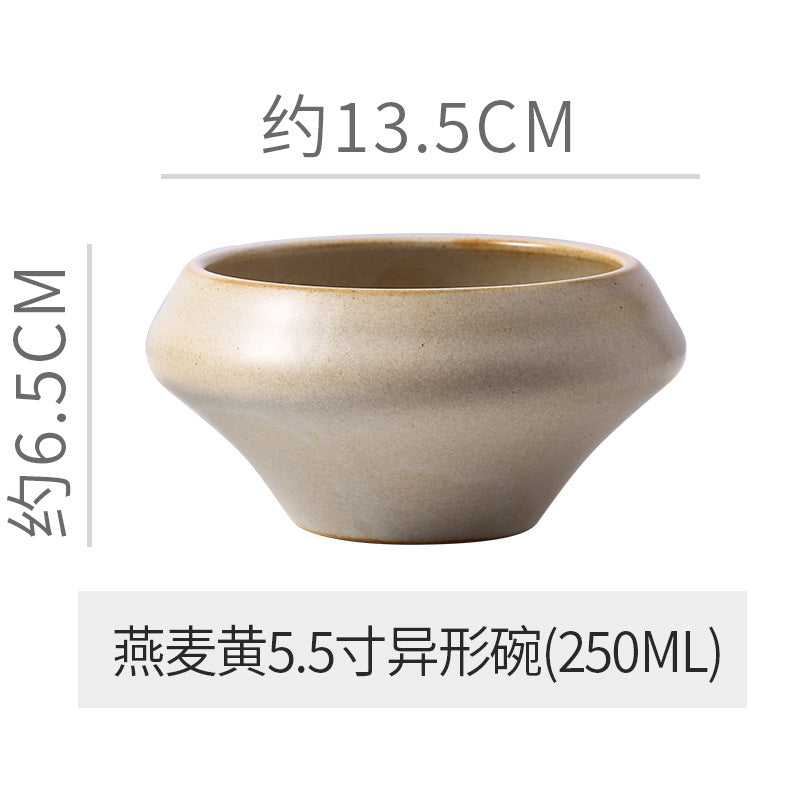 Japanese retro ceramic snack plate stylishfor home restaurant seasoning plate dipping plate rice bowl stoneware dessert bowl