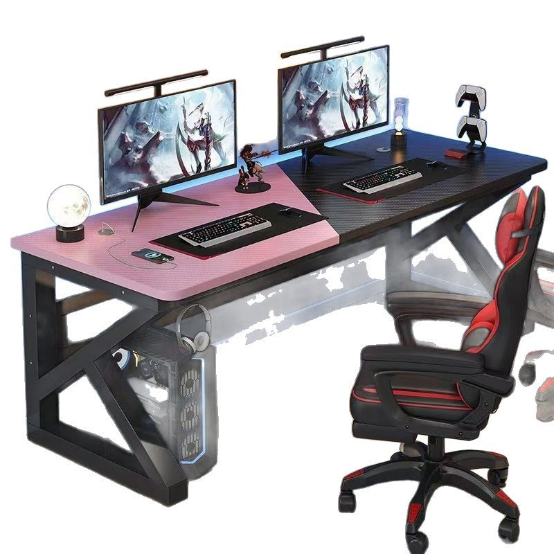 Computer desk desktop double desk bedroom simple office desk internet cafe gaming desk and chair suit carbon fiber e-sports desk
