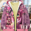 Kids' hoodie jacket, cross-border hot seller: cute cartoon print fashion zip-up hoodie for girls, dropshipping available