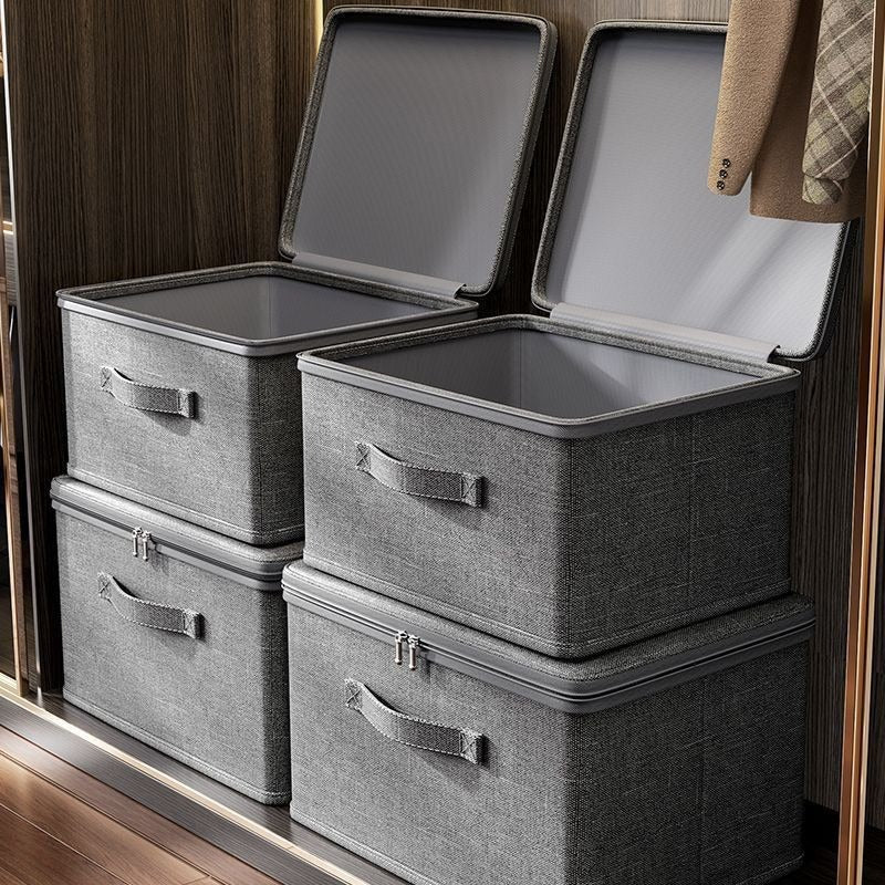 Storage box with lid Organizing box Household flip large thickened folding storage box Wardrobe for clothes storage