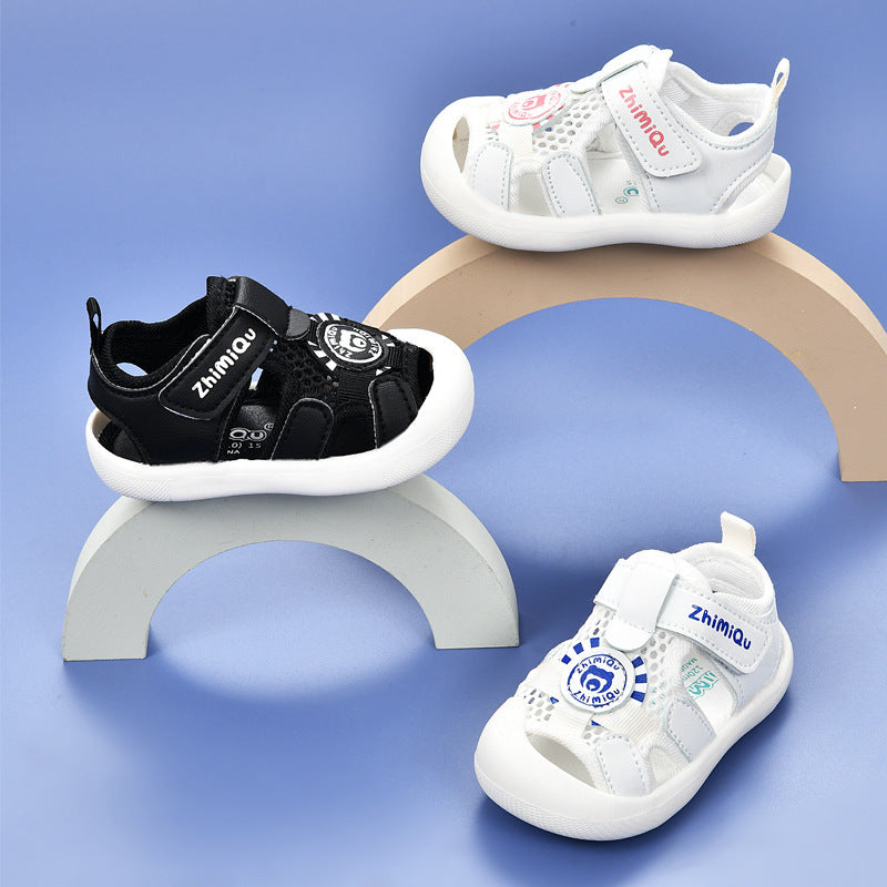 Baby sandals for boys, summer first walker shoes, 0-1-2 years old infant anti-slip soft sole mesh shoes for babies and toddlers, baby girl shoes