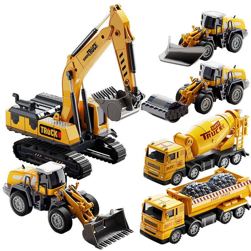 Bejies large children's alloy excavator toy - construction mixer crane car model set for boys