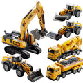 Bejies large children's alloy excavator toy - construction mixer crane car model set for boys