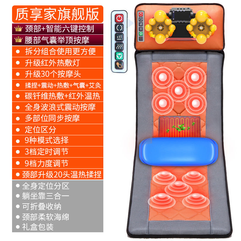 electric multifunctional foldable kneading for home massager massage mattress massage mat for cervical spine and waist