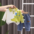 Boys' cool & stylish sweatshirt set for autumn/winter  - new trendy kids' clothing for baby boys, perfect for making a statement on the street, suitable for young children and middle-sized kids, summer wear