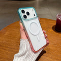 Suitable for iphone17promax gradient magnetic phone case 15pro apple 16 transparent contrasting color protective case 11
