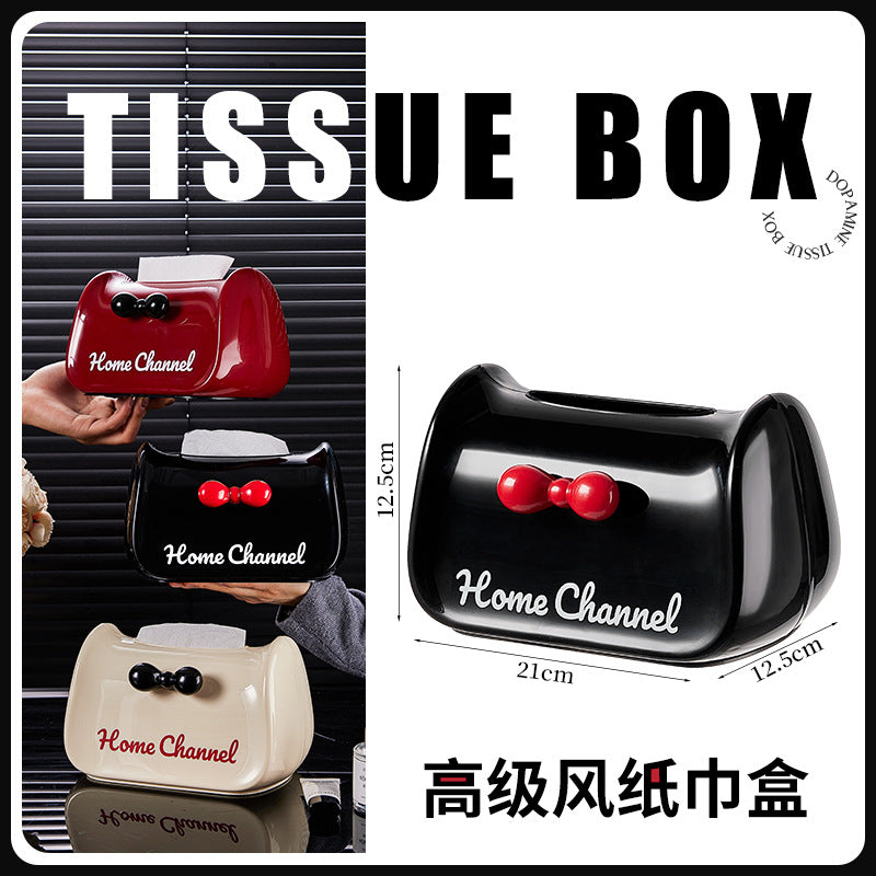 Household high-value non-punching tissue box, living room napkin paper box, creative advanced pumping paper box, desktop coffee table storage