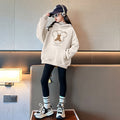 Girls' hoodie  new stylish children's spring hooded kids' set, big kids' clothes, spring and autumn two-piece outfit